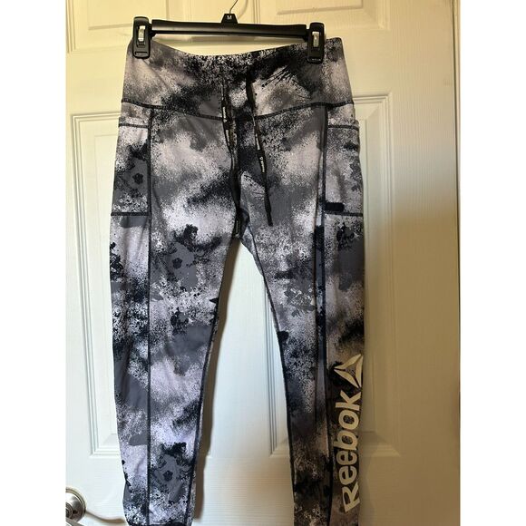 Reebok Pants - Women Reebok Tie‑Dye Joggers – Black/Gray/White – Athletic Pants Size M